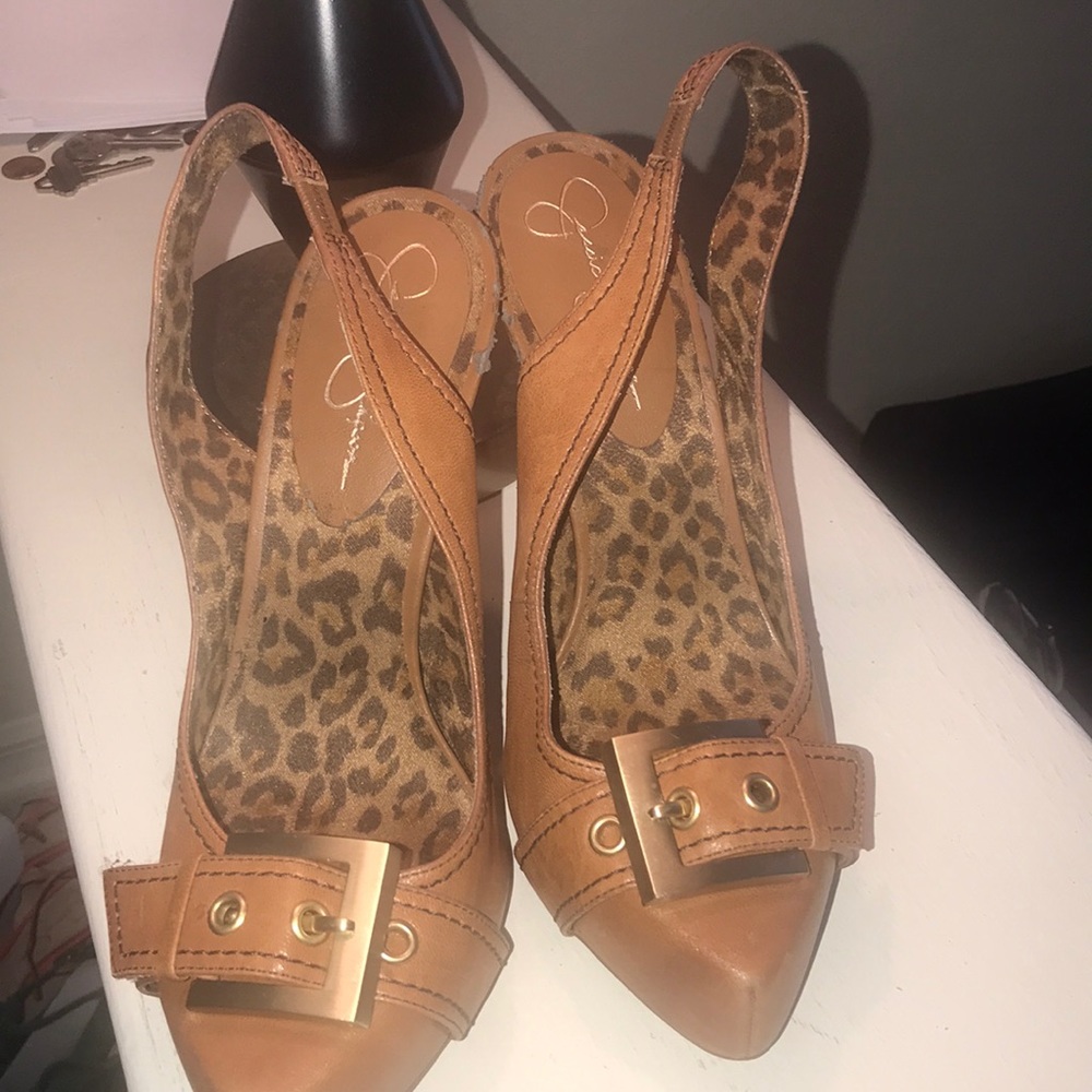 Tan Jessica Simpson heels